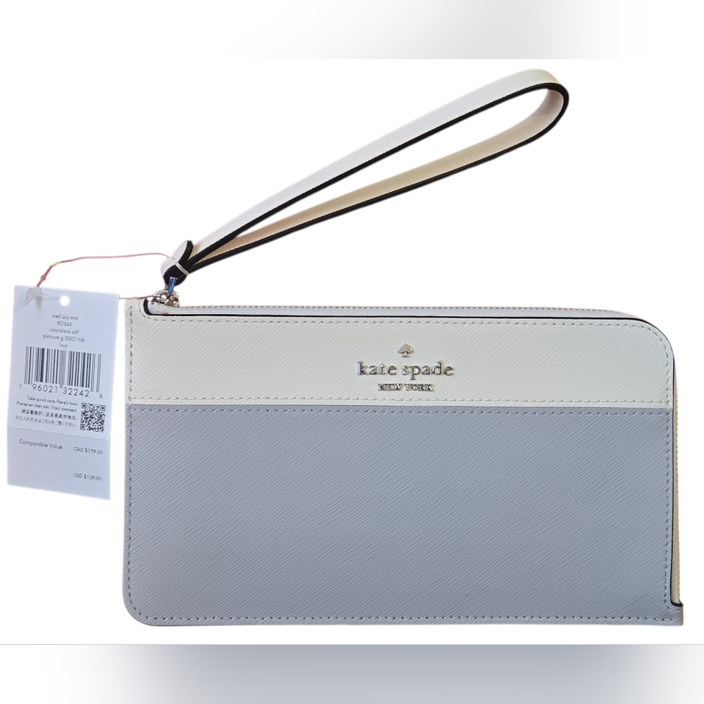 Kate Spade Medium L-Zip Saffiano Leather Wristlet NWT